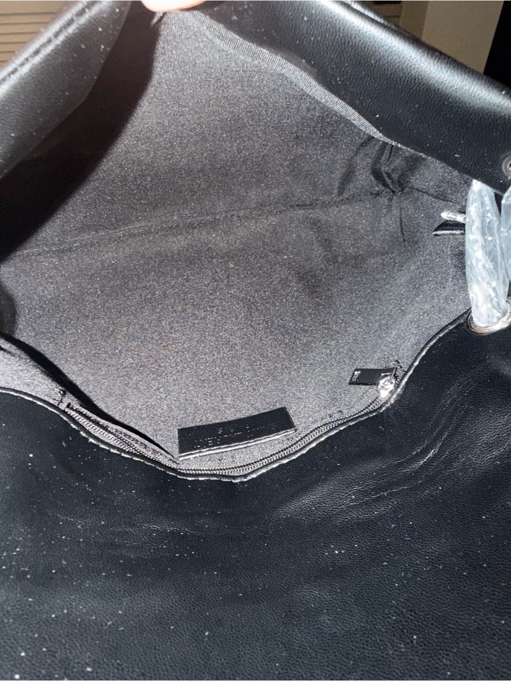 Black Quilted Leather Shoulder Bag with Silver YSL Logo - Picture 7 of 13